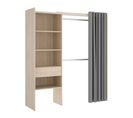 Armoire Dressing Extensible En Panneau De Particules Coloris Chêne Naturel