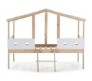 Lit Enfant Cabane En Mdf Et Pin Coloris Blanc, Naturel - L. 206 X P. 131 X H. 165 Cm