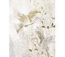 Tableau Avec Feuille Imprimée Aux Motifs Floraux Oiseau Avec Cadre En Bois