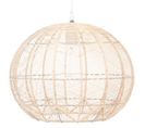 Suspension Design En Rotin Et Fer Coloris Beige - Dim : D 38 X H 32 Cm