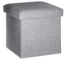 Pouf / Coffre De Rangement En Mdf Coloris Gris Clair - Dim : L 38 X L 38 X H 38 Cm