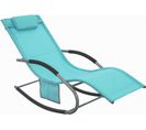 Bain De Soleil Chaise Longue Fauteuil À Bascule Avec Appui-tête Et Pochette Latérale, Ogs28-hb