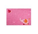 Tapis Enfant 90x160 Rectangle Fait Main En Acrylique Rose Happy Fil