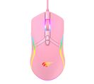 Souris Gamer Rose Ms1026 - 6400 Dpi - Rgb - Cordon De 1,5 M - Design Ergonomique