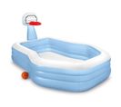 Piscinette Gonflable Avec Panier Basket - L. 257 X H. 130 Cm - Bleu