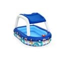 Piscine Enfants Bestway Bateau Bleu 213x155x132 Cm Con Auvent, Gouvernail, +3 Años