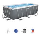 Piscine Hors Sol Power Steel™ - 412 X 201 X 122 Cm - Filtre A Cartouche, Échelle, Diffuseur