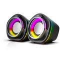 Haut-parleurs De PC N-107 Stéréo Rgb - Prise Jack 3,5mm - Puissance 2 X 3w - Alimentation Par Usb