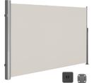 Store Latéral, Brise-vue Rétractable, Paravent, Pare-soleil, 1,6 x 3,5 m,  beige