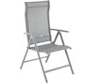 Chaise De Jardin Pliable, Cadre En Aluminium, Dossier Réglable Sur 8 Positions, Charge 150 Kg, Gris