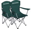 Lot De 2 Chaises De Camping, Confortable, Structure Robuste,avec Porte-bouteille, Chaise D’extérieur