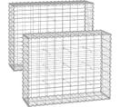 Lot De 2,gabion Pour Pierre,100 X 80 X 30 Cm,décoration De Jardin,argent