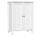 Armoire De Salle De Bain Avec 2 Portes Et 2 Étagères Réglables, 60 x 30 x 80 cm, Blanc