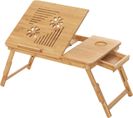 Table De Lit Pliable, En Bambou, Pour PC Portable Inclinable, 55 X 35 X 29 Cm