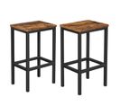 Tabouret De Bar, Lot De 2, 40 X 30 X 65 Cm, Style Industriel, Marron Rustique