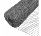 Grillage à Poule Avec Fils 25mm En Pvc Gaine Gris 1x25m