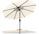 Parasol Inclinable 2.70 X 2.40m Avec Housse De Protection Beige