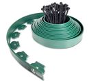 Bordure De Jardin Plastique Flexible 10m Avec Piquets Vert