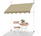 Auvent Retractable Manuel Sans Percage 200 cm Beige