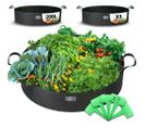 Lot De 3 Sacs De Plantation Non Tisse 200l Avec Poignee Noir