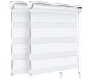 Lot De 2 Store Enrouleur Jour Nuit Double 100x150cm Blanc