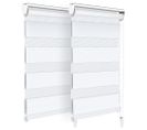 Lot De 2 Store Enrouleur Jour Nuit Double 45x150cm Blanc