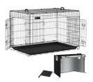 Cage Pour Chien Pliable Avec 2 Portes Verrouillable Plateau Amovible 122x75x81cm