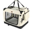 Sac Transport Pliable Chien Chat Caisse Cage Portable 82x60x60cm Beige