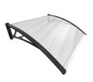 Auvent De Porte Marquise 100x80 Cm Transparent En Polycarbonate Anti Uv Noir