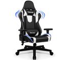 Chaise Gaming Inclinable à 165° Accoudoirs Réglables 56CM Assise Charge 150kG en Simili et Acier