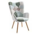 Fauteuil Scandinave Chaise De Canapé De Loisirs Avec Un Revêtement En Tissu Patchwork