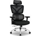 Fauteuil De Bureau Ergonomique, Appui-tête 3d, Support Lombaire, Accoudoir Réglable, Charge 150 Kg