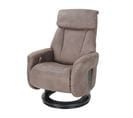 Fauteuil De Relaxation Manuel - Athos - Tissu Microfibre Marron