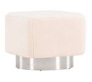 Pouf Carré En Polyester Et Acier Newton Beige