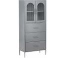 Buffet Haut 2 Portes Et 3 Tiroirs La Paz Gris Clair