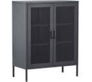 Buffet 2 Portes Grillagées En Acier Misha Gris