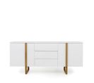 Birka - Buffet En Bois 2 Portes 3 Tiroirs - Couleur - Blanc