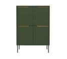 Switch - Buffet Haut En Bois 4 Portes H128cm - Couleur - Vert Forêt