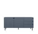 Corner - Buffet 2 Portes 3 Tiroirs En Bois L177cm - Couleur - Bleu Marine