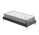 Ensemble 90x190cm, Matelas Mousse Accueil Latex + Sommier Tissu Gris