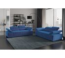 Canapé 2 places TORINO tissu velvet bleu