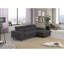 Canapé d'angle convertible EMMA droit tissu rimini anthracite