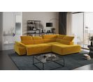 Canapé d'angle droit TORINO tissu velvet jaune