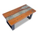 Table Basse Teck Résine 100x50 Cm