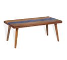 Table Basse Teck Résine 100 X 50 X 40 Cm