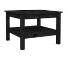 Table Basse Noir 55x55x40 Cm Bois Massif De Pin