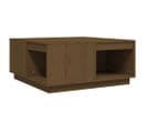 Table Basse Marron Miel 80x81x36,5 Cm Bois Massif De Pin