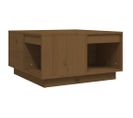 Table Basse Marron Miel 60x61x32,5 Cm Bois Massif De Pin