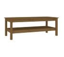 Table Basse Marron Miel 110x50x40 Cm Bois Massif De Pin