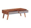 Table Basse Gris 110x50x40 Cm Bois Massif